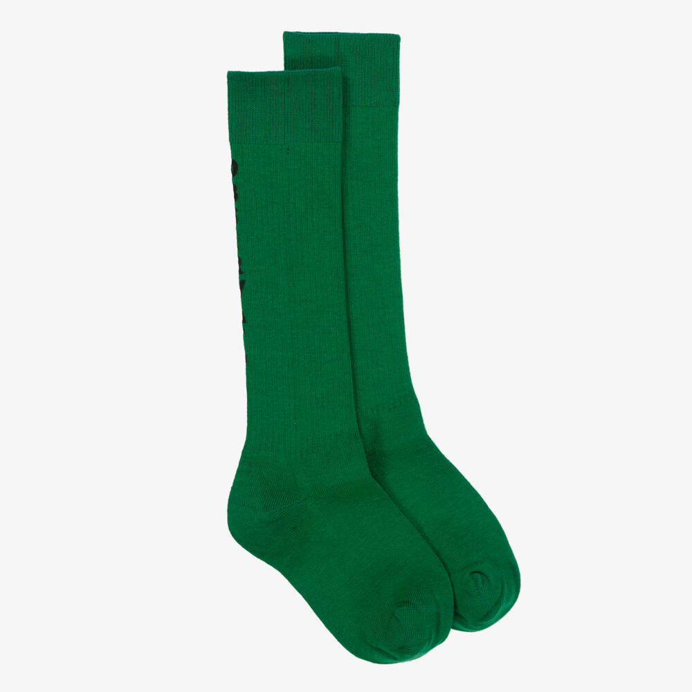 The Animals Observatory-Green Cotton Knee-High Socks | Childrensalon Outlet