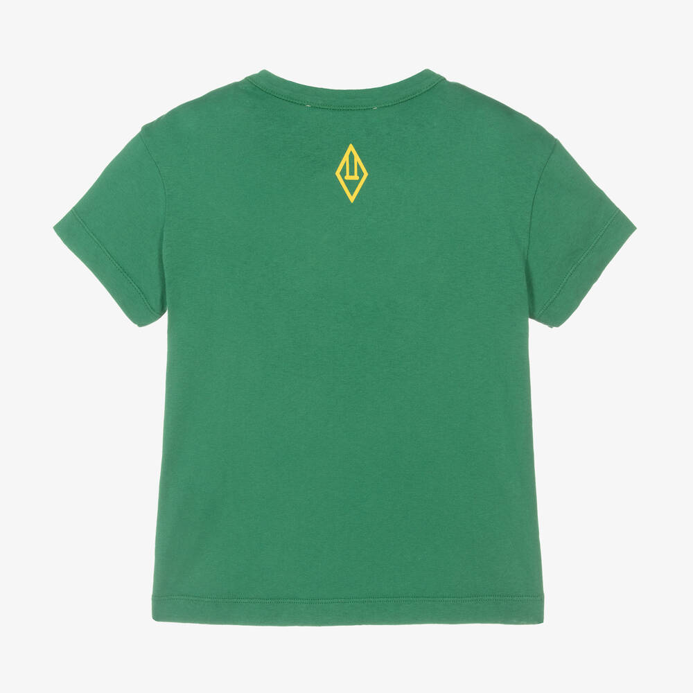 The Animals Observatory-Green Cotton T-Shirt | Childrensalon Outlet