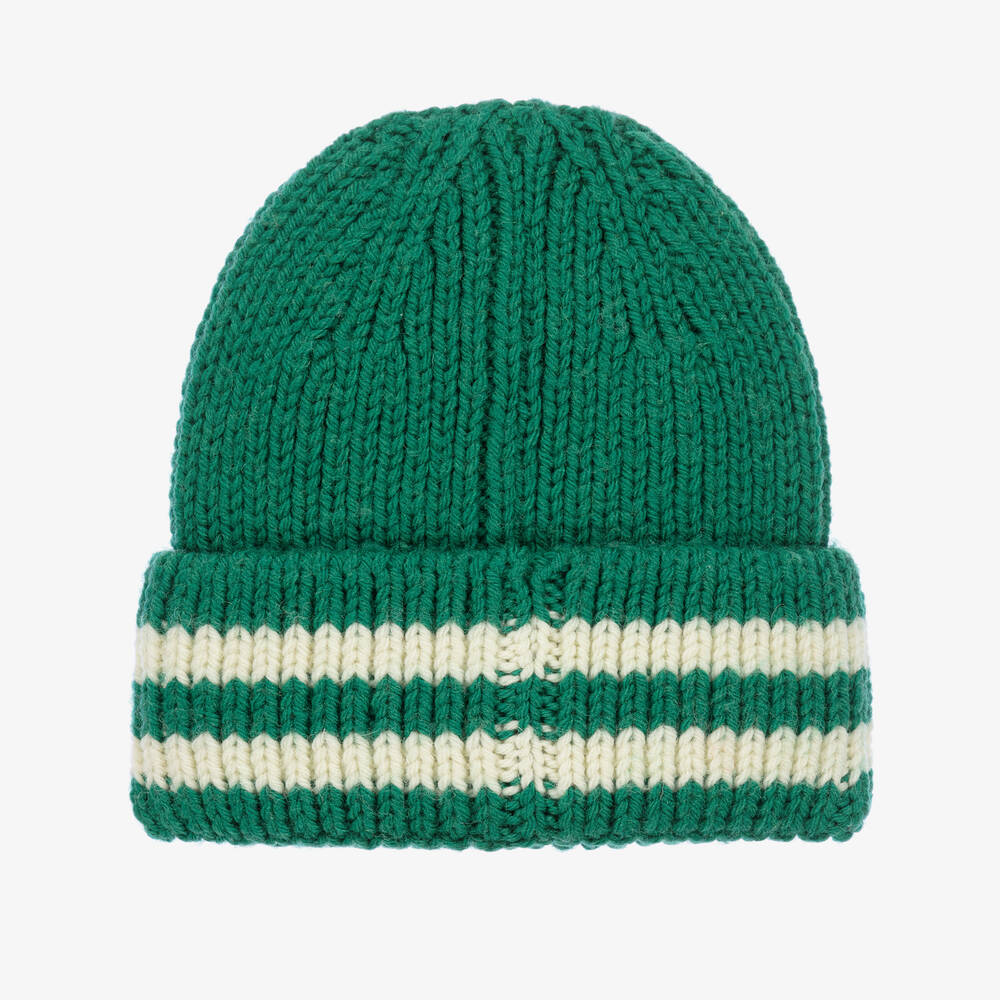 The Animals Observatory - Green Wool Knit Beanie Hat
