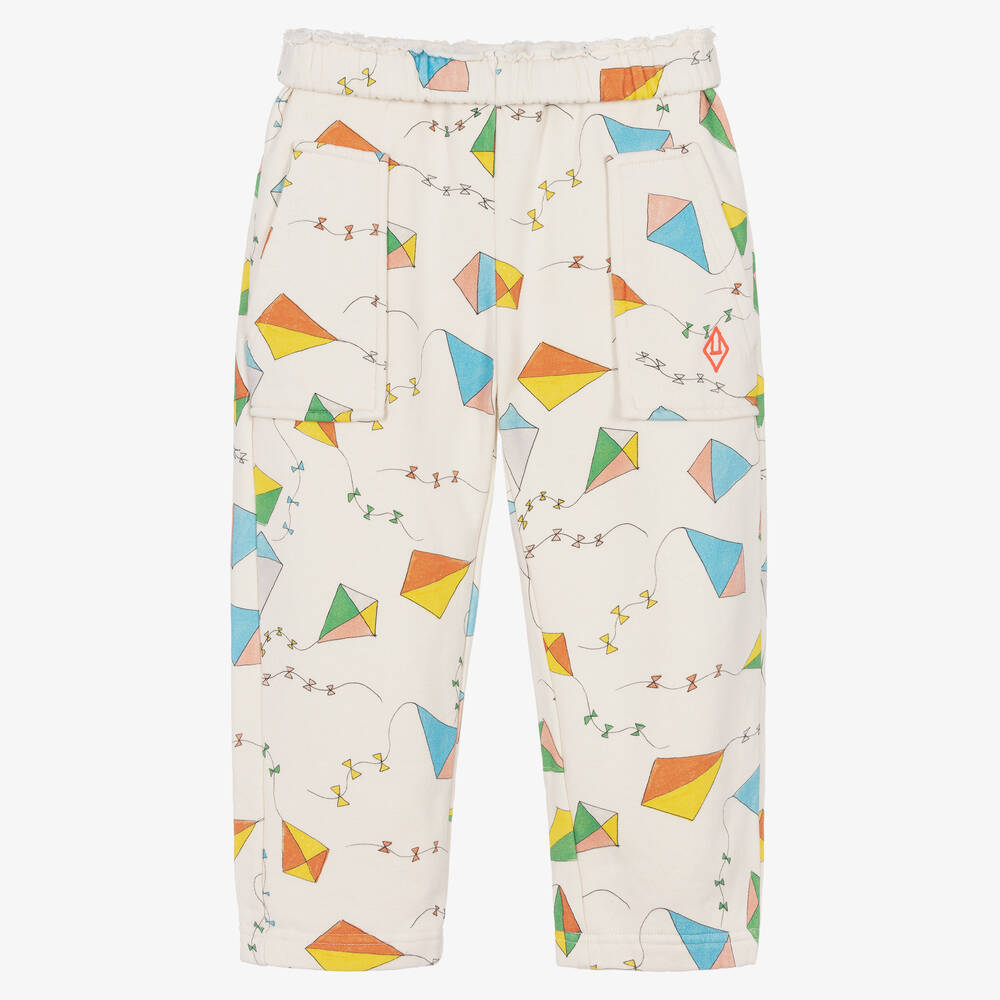 The Animals Observatory - Ivory Cotton Jersey Kite Trousers | Childrensalon