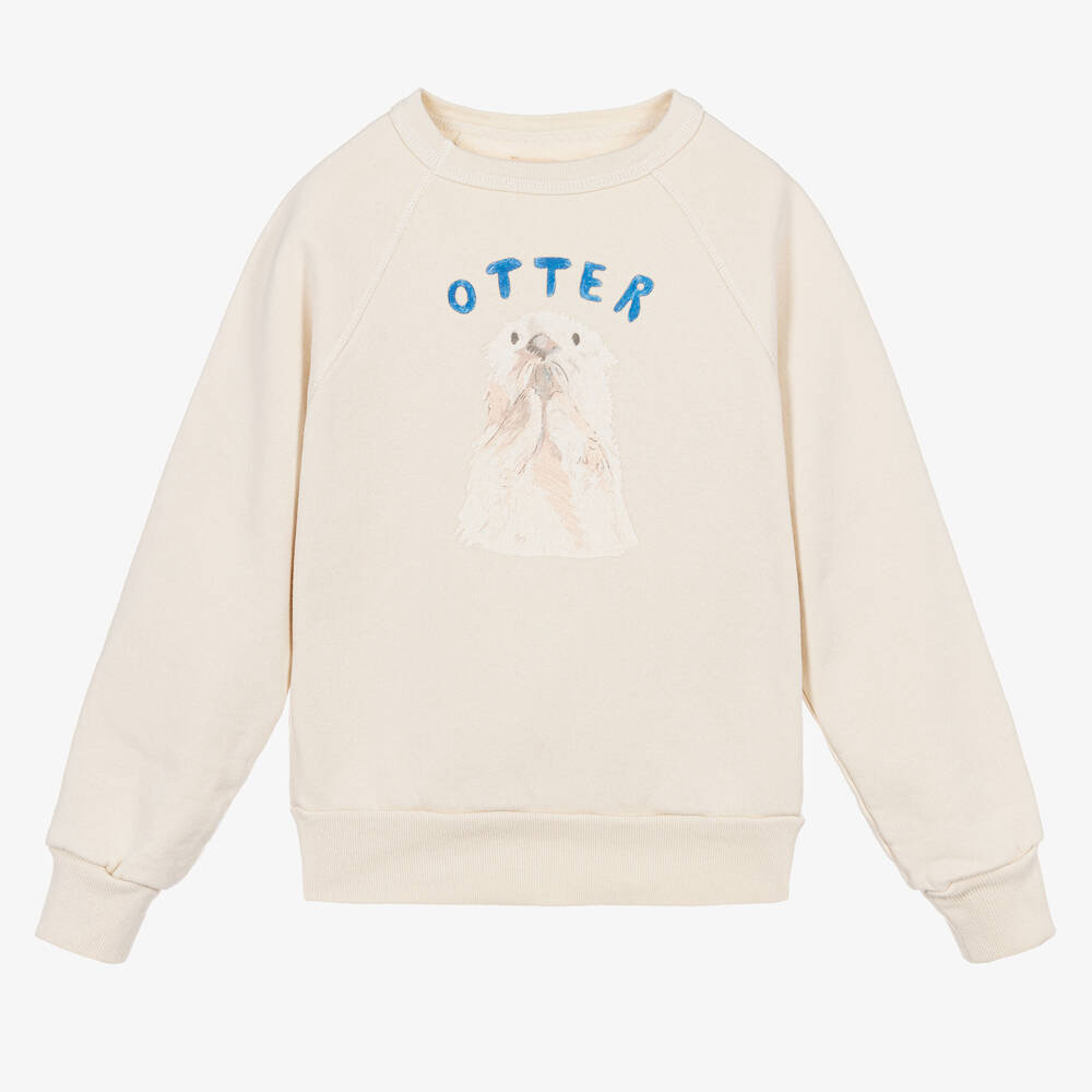 The Animals Observatory - Sweat-shirt ivoire en coton loutre | Childrensalon