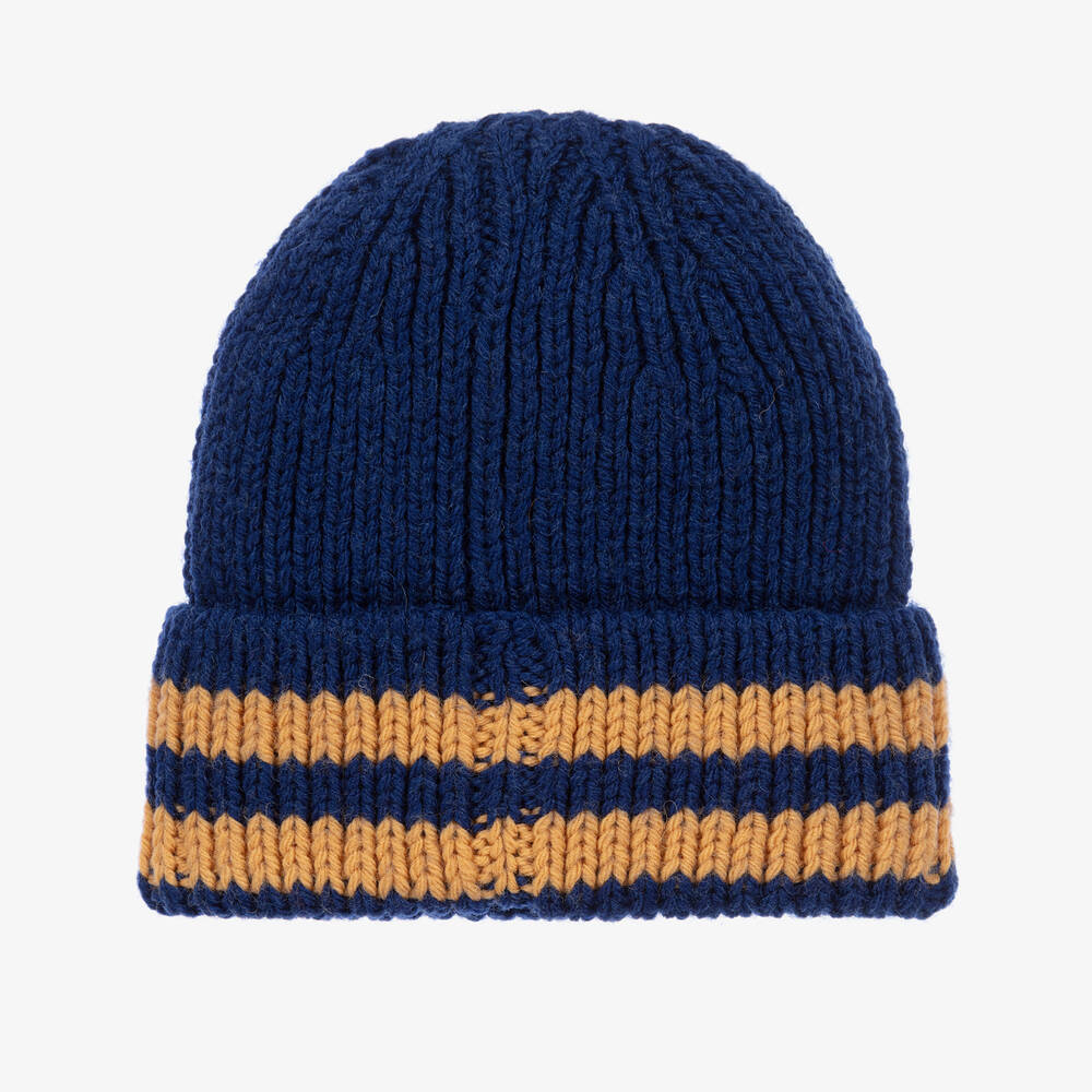 The Animals Observatory-قبعة بيني صوف محبوك لون كحلي | Childrensalon Outlet