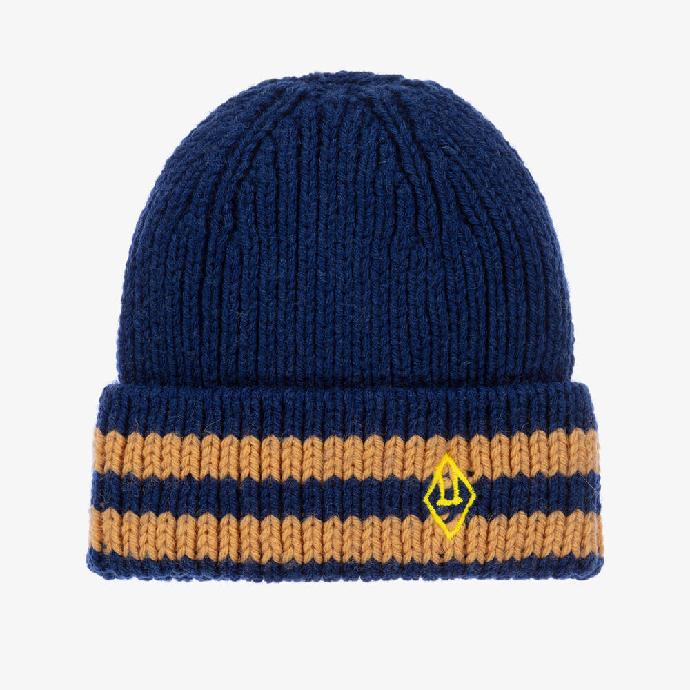 The Animals Observatory - Navyblaue Beanie aus Wollstrick | Childrensalon