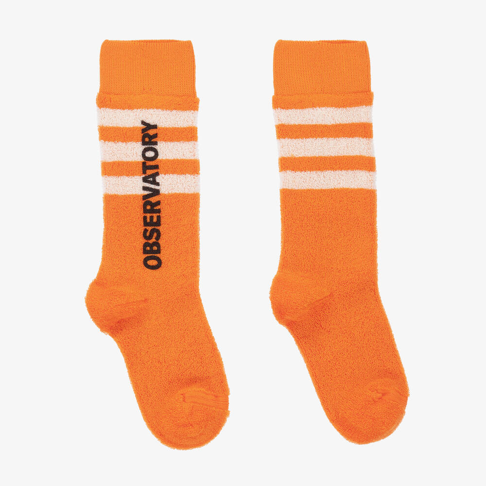 The Animals Observatory - Orange & White Cotton Socks | Childrensalon