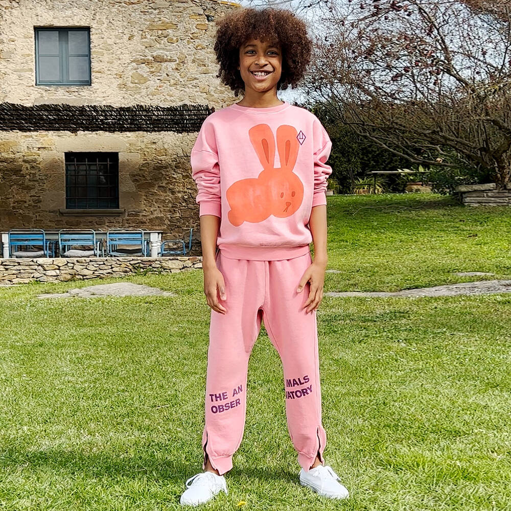 The Animals Observatory-Pink Cotton Joggers | Childrensalon Outlet