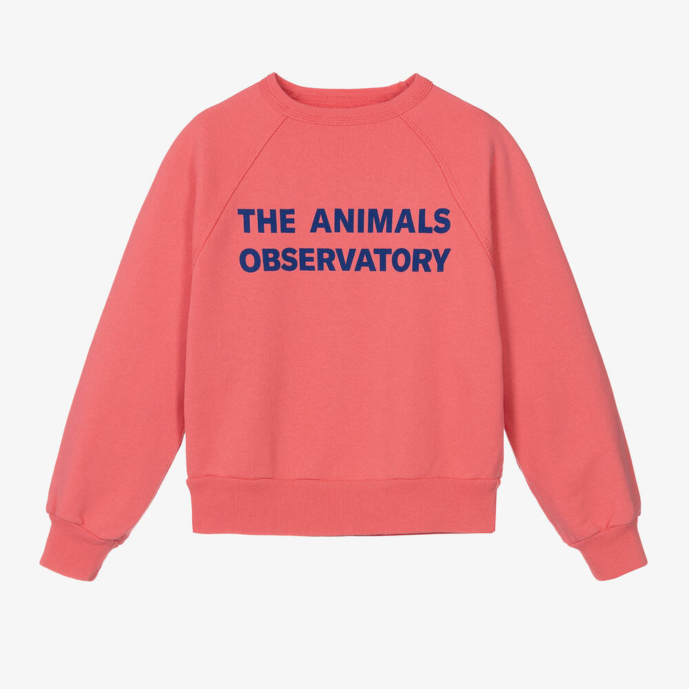 The Animals Observatory-Pink Cotton Sweatshirt | Childrensalon Outlet