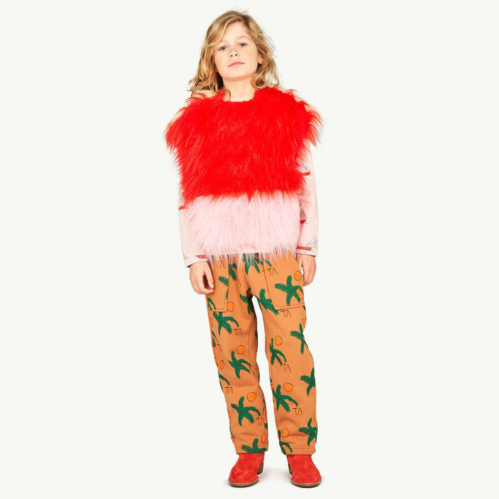 The Animals Observatory-Кремово-красная безрукавка из искусственного меха | Childrensalon Outlet