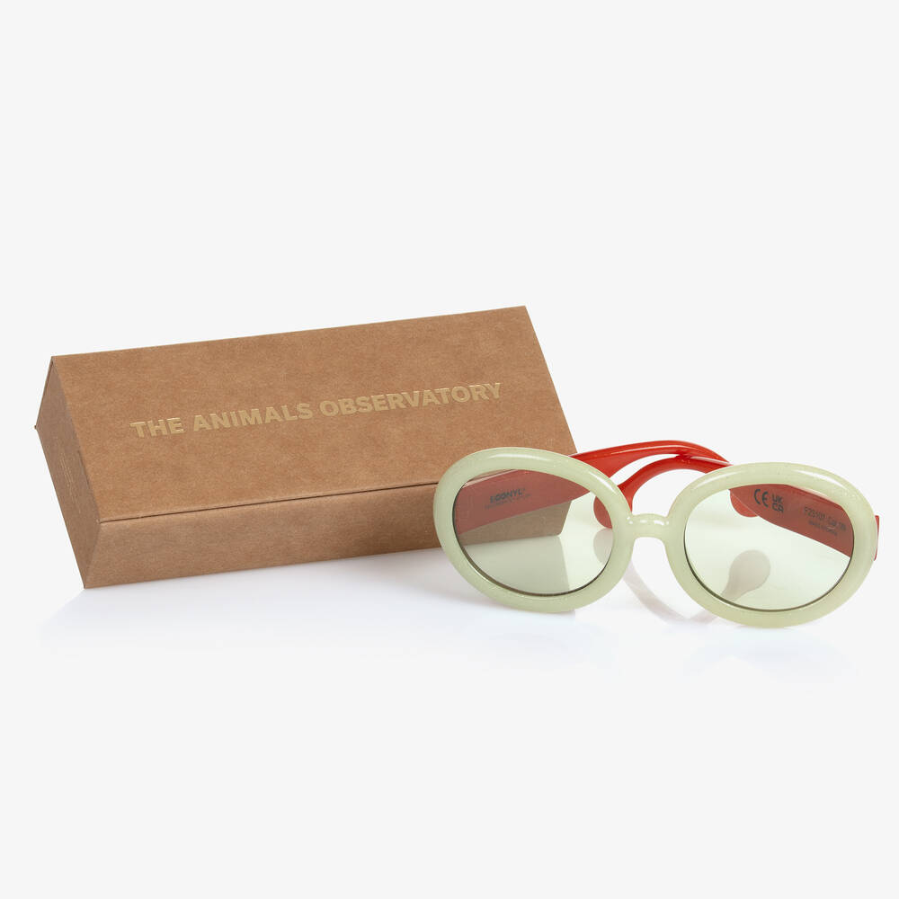 The Animals Observatory-نظارات شمسية لون عاجي وأحمر | Childrensalon Outlet