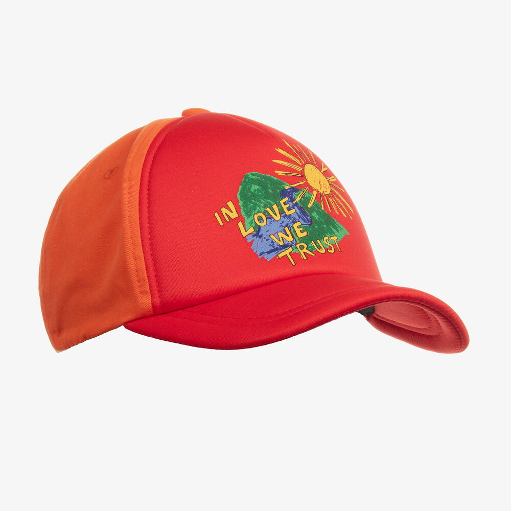 The Animals Observatory - Red & Orange Sun Cap  (UPF50+) | Childrensalon