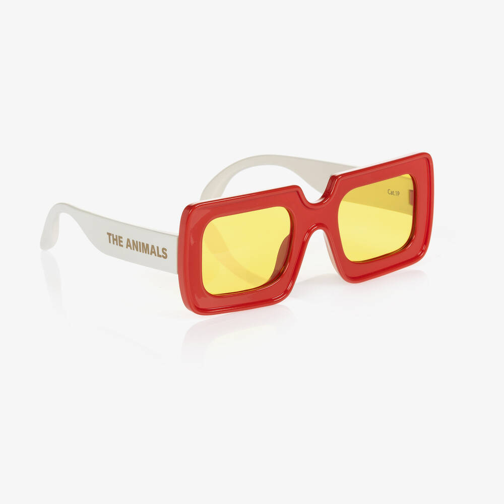 The Animals Observatory - نظارات شمسية لون أحمر وأبيض | Childrensalon