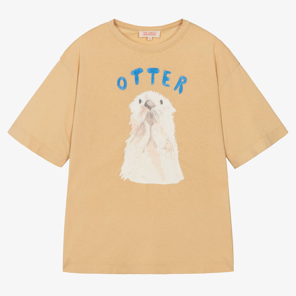 The Animals Observatory - T-shirt oversize beige en coton ado | Childrensalon