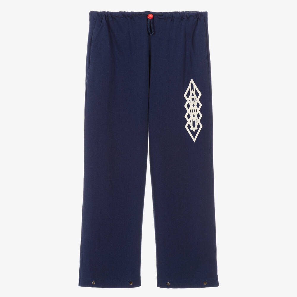 The Animals Observatory - Pantalon bleu en jersey de coton | Childrensalon