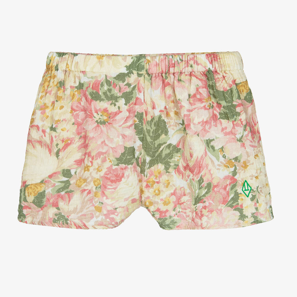 The Animals Observatory - Teen Girls Beige & Pink Floral Shorts | Childrensalon