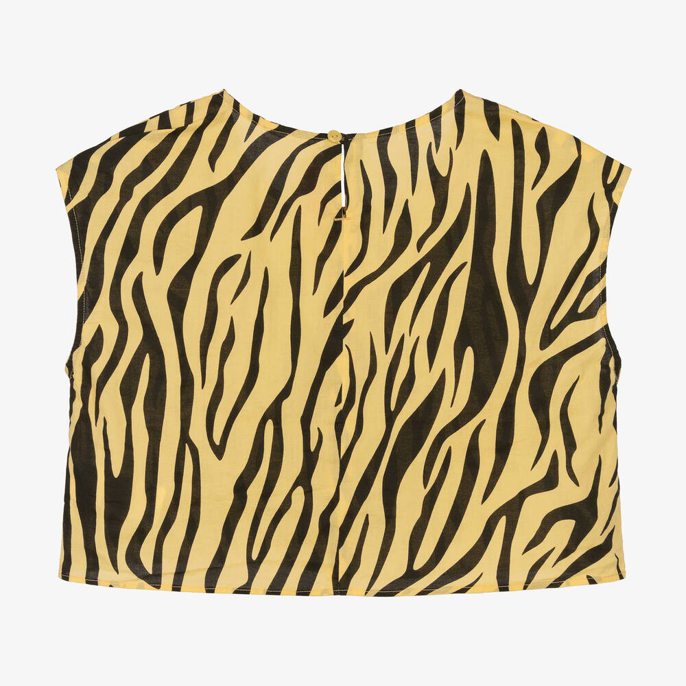 The Animals Observatory-توب تينز بناتي قطن لون أصفر وأسود | Childrensalon Outlet