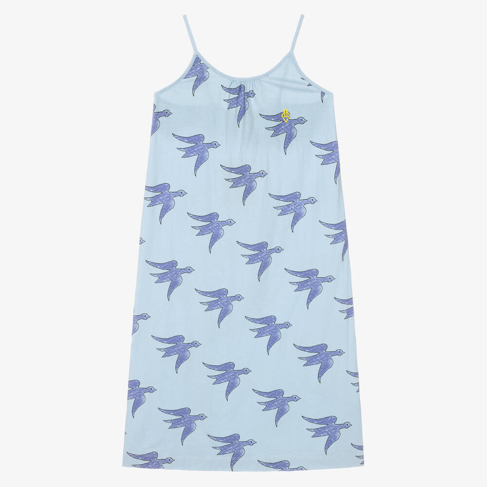 The Animals Observatory - Robe bleue en coton à oiseaux ado | Childrensalon