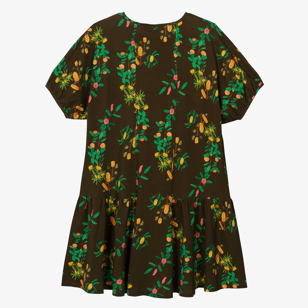 The Animals Observatory - Girls Yellow Cotton Fruit Dress