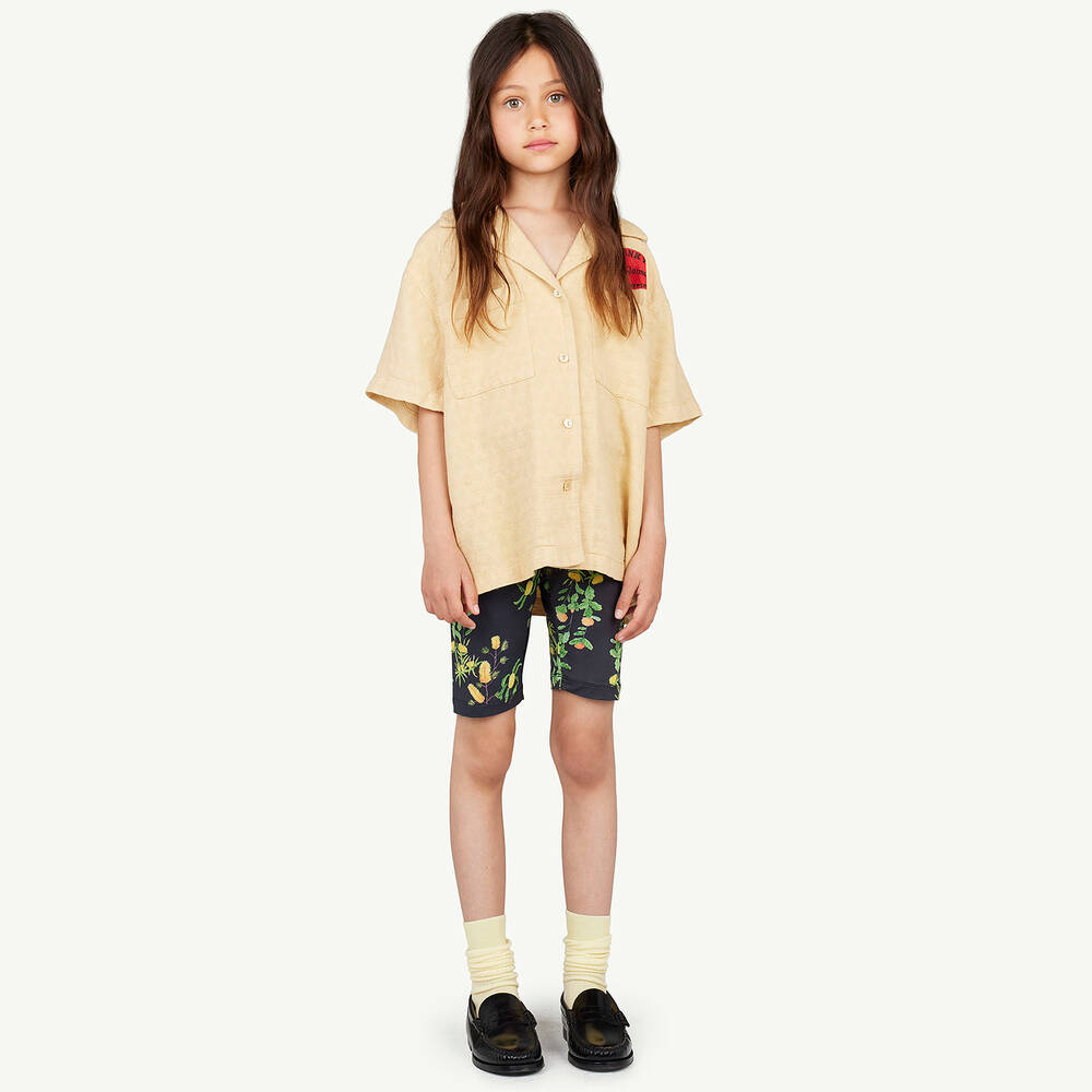 The Animals Observatory-Teen Girls Brown Floral Cycling Shorts | Childrensalon Outlet