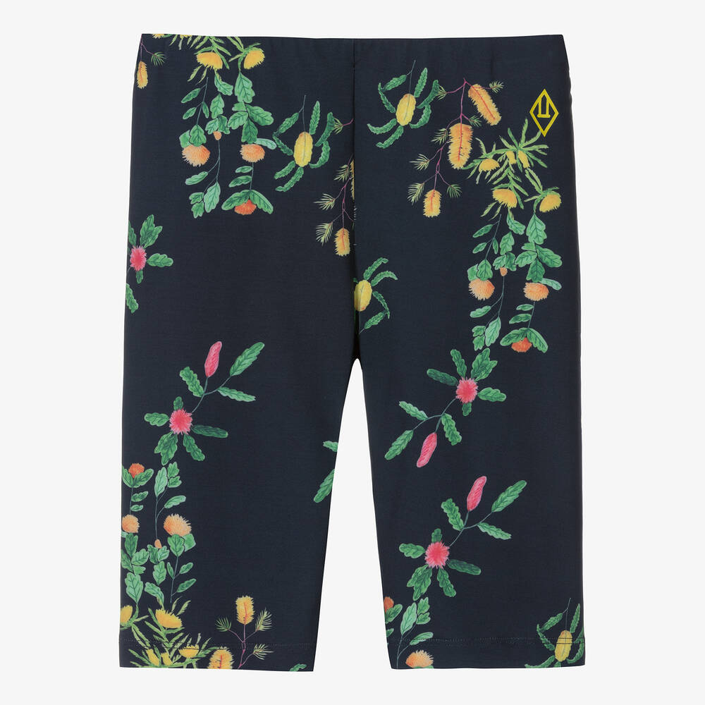 The Animals Observatory-Teen Girls Brown Floral Cycling Shorts | Childrensalon Outlet
