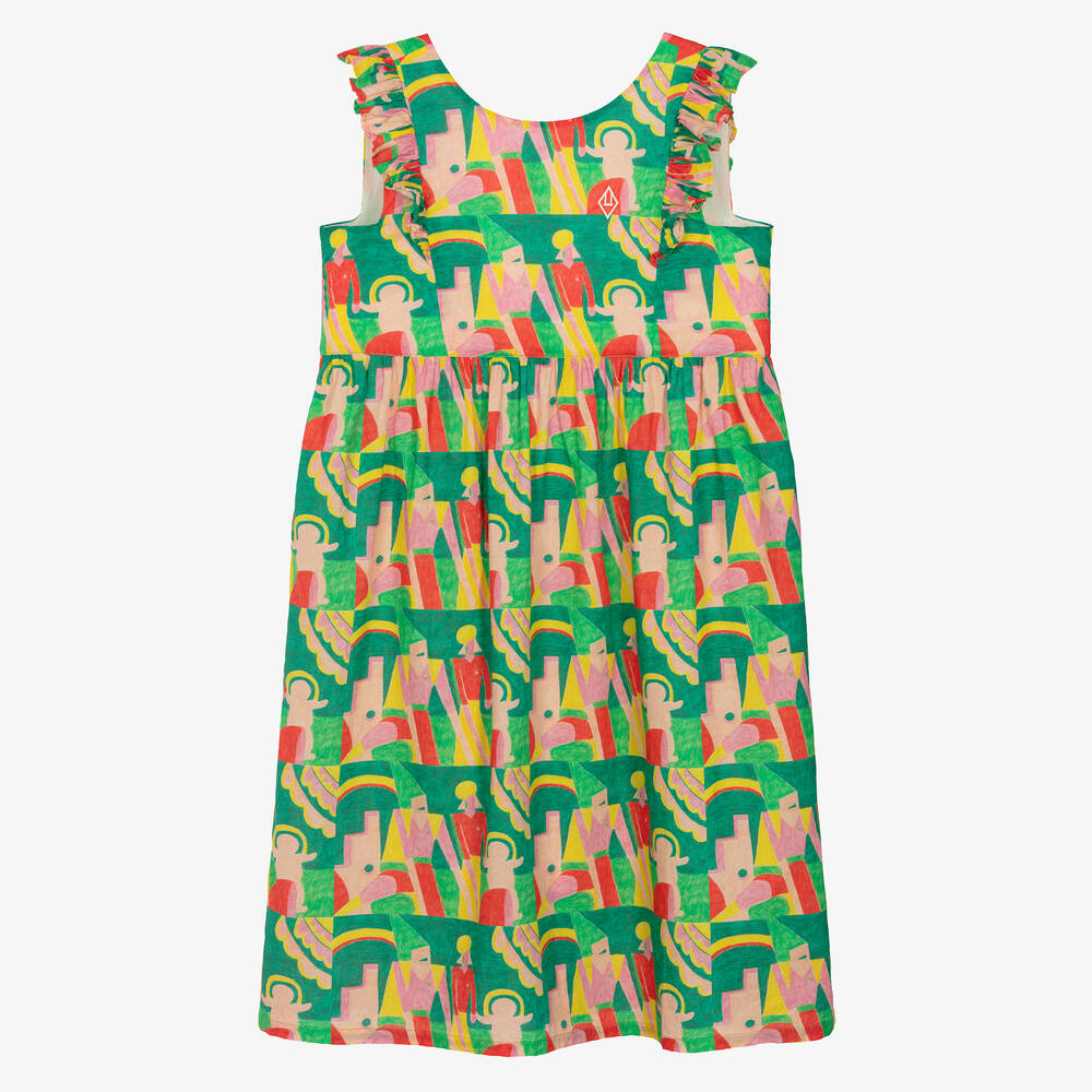 The Animals Observatory-Teen Girls Green Cotton Dress | Childrensalon Outlet