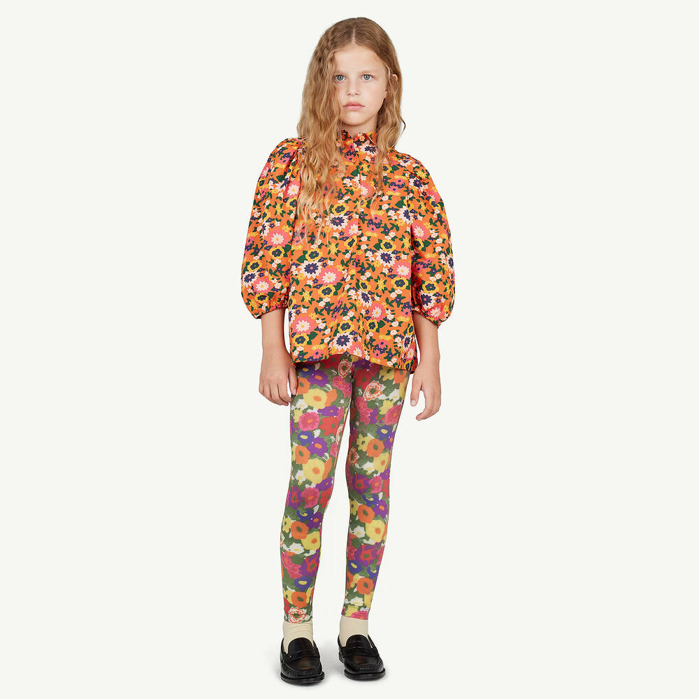 The Animals Observatory-Teen Girls Green & Pink Floral Leggings | Childrensalon Outlet