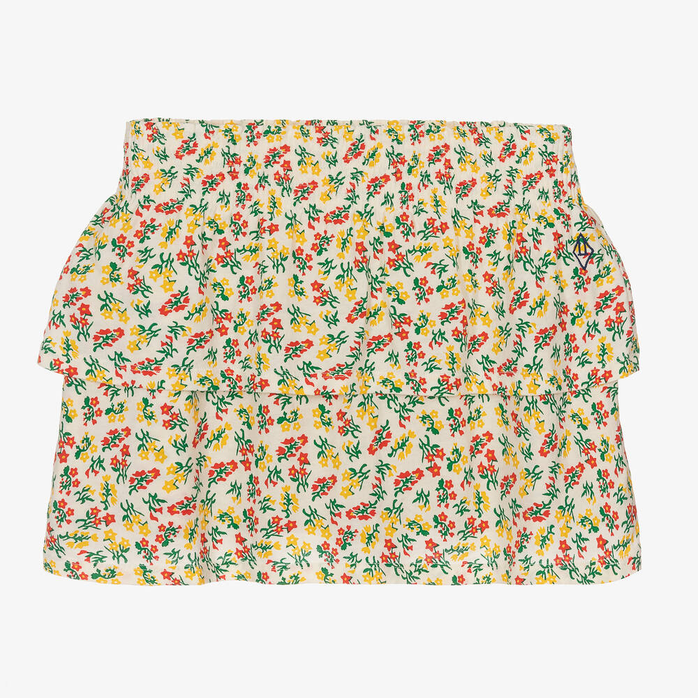 The Animals Observatory - Кремовая хлопковая юбка в цветочек | Childrensalon