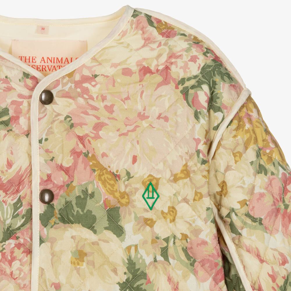The Animals Observatory-جاكيت بوجهين تينز بناتي قطن لون عاجي وزهري | Childrensalon Outlet