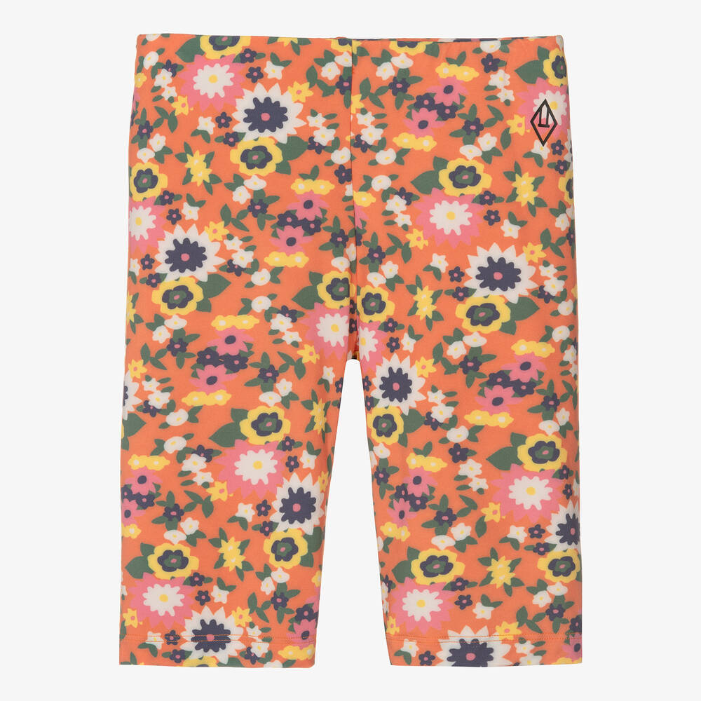 The Animals Observatory-Teen Girls Orange Floral Cycling Shorts | Childrensalon Outlet