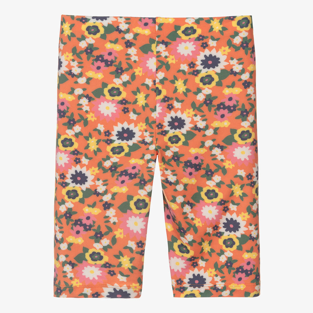 The Animals Observatory-Teen Girls Orange Floral Cycling Shorts | Childrensalon Outlet