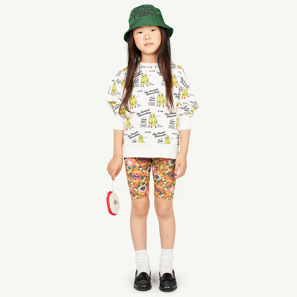 The Animals Observatory-Teen Girls Orange Floral Cycling Shorts | Childrensalon Outlet