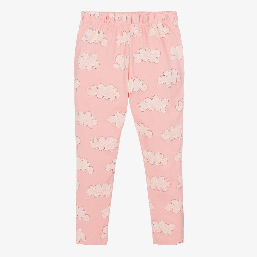 The Animals Observatory-Розовые хлопковые брюки с облаками | Childrensalon Outlet