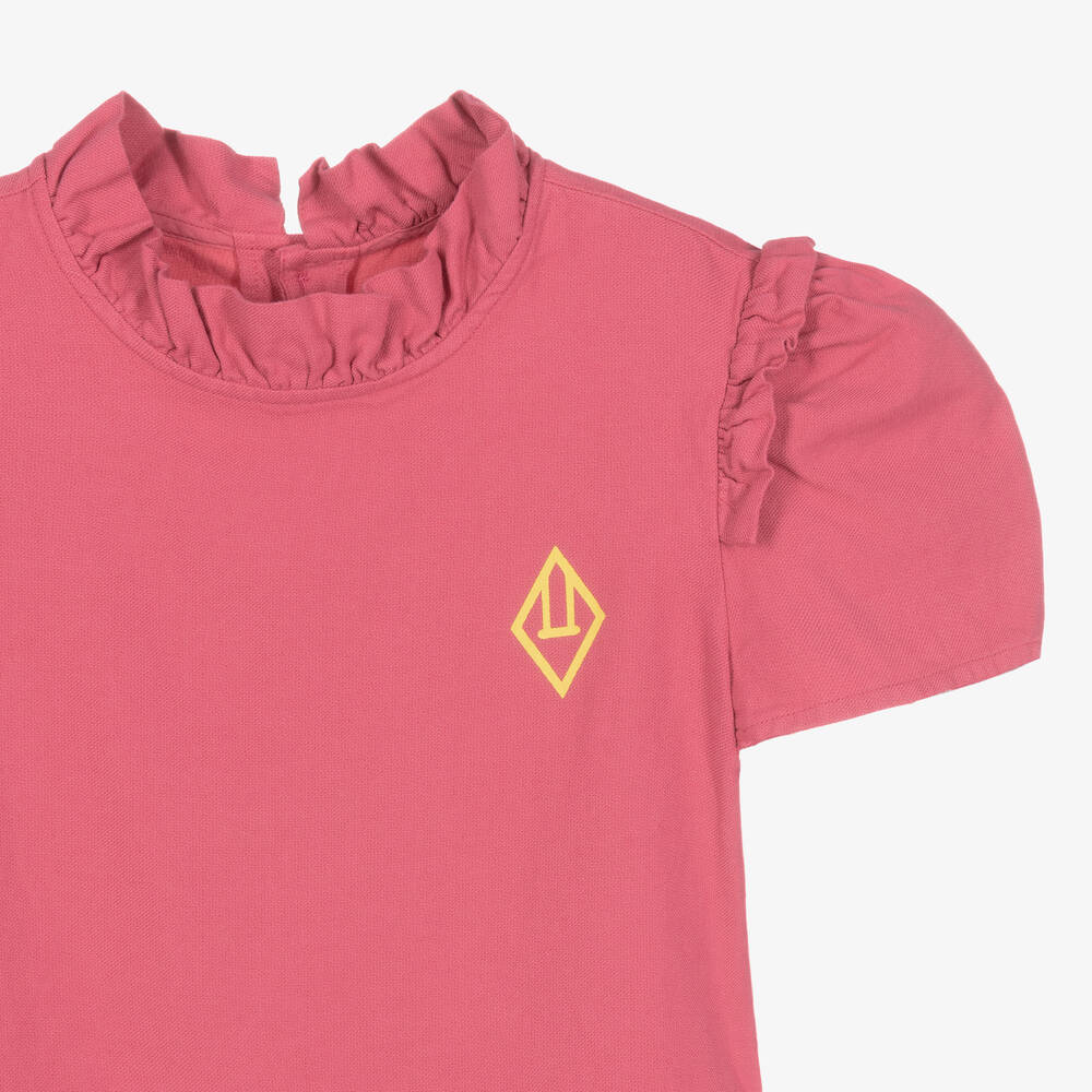 The Animals Observatory-فستان تينز بناتي مزيج قطن وكتان لون زهري | Childrensalon Outlet