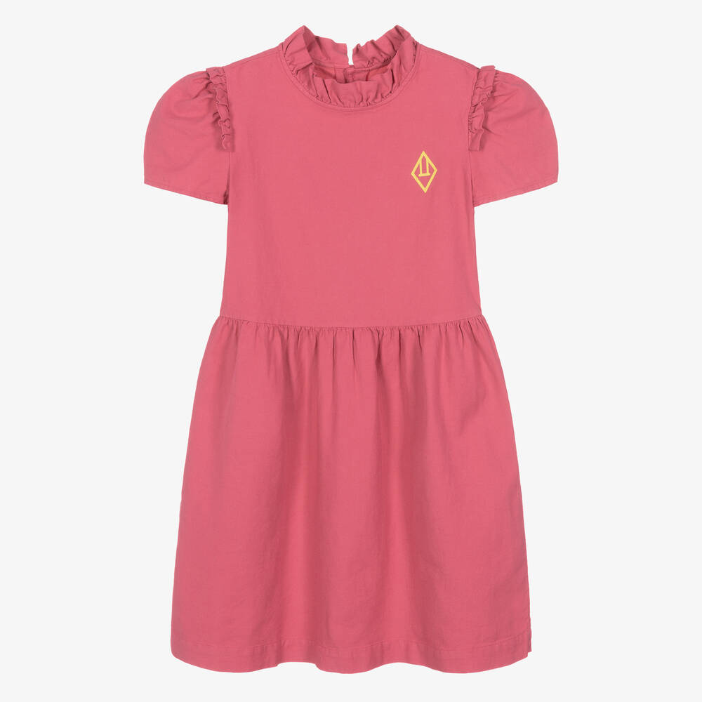 The Animals Observatory - Teen Girls Pink Cotton & Linen Dress  | Childrensalon