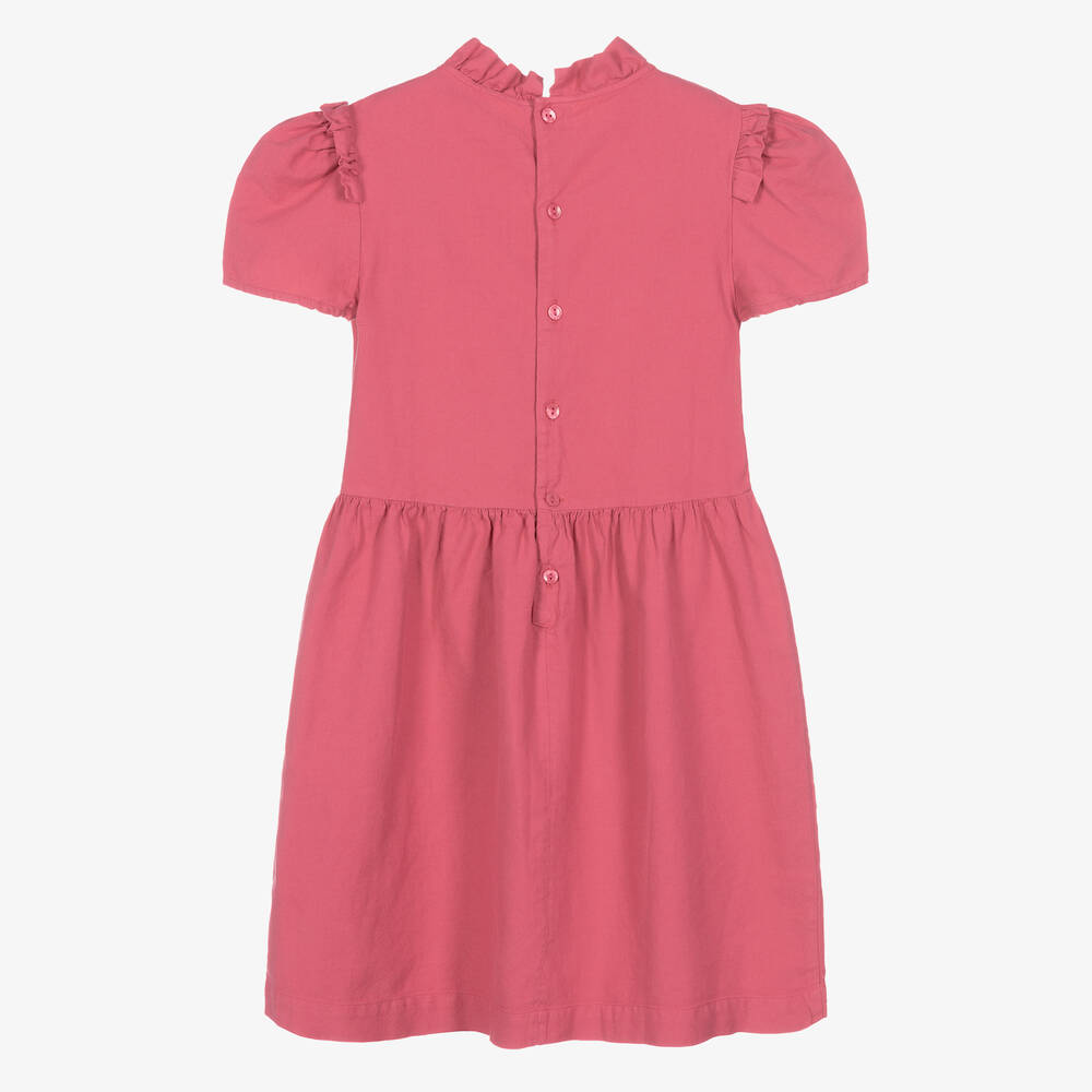 The Animals Observatory-فستان تينز بناتي مزيج قطن وكتان لون زهري | Childrensalon Outlet