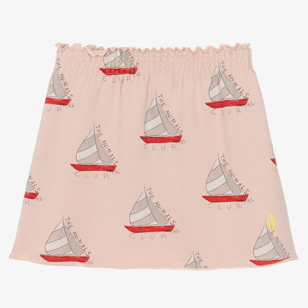 The Animals Observatory - Teen Girls Pink Cotton Sailing Boat Skirt | Childrensalon