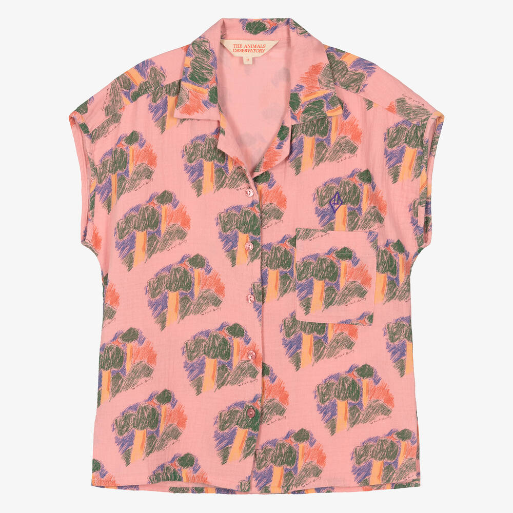 The Animals Observatory - Teen Girls Pink Cotton Shirt | Childrensalon