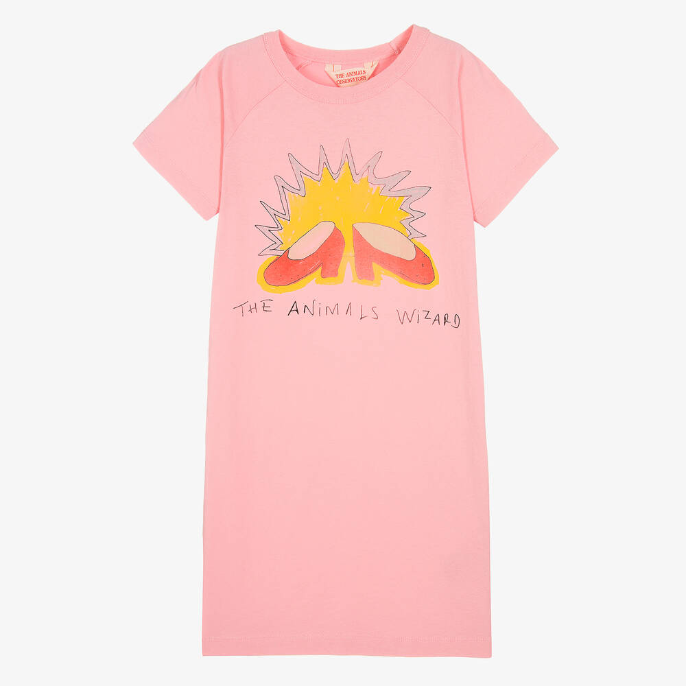 The Animals Observatory - Rosa Teen Kleid mit Grafik-Print | Childrensalon