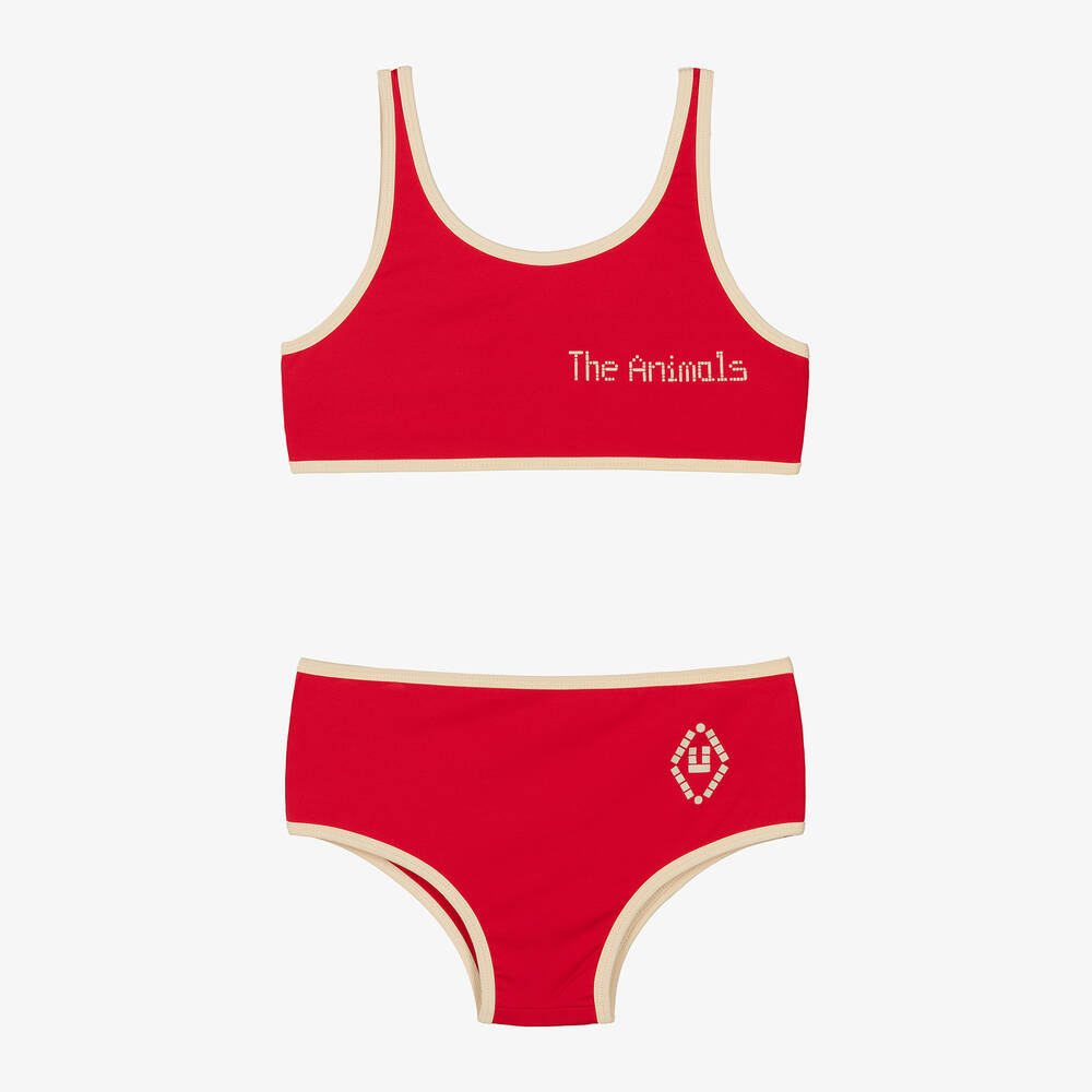 The Animals Observatory-Teen Girls Red & Ivory Bikini (UPF50+) | Childrensalon Outlet