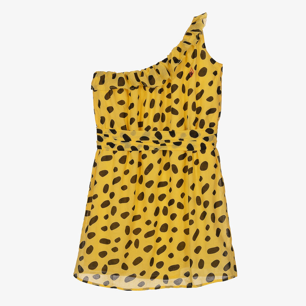 The Animals Observatory - Robe jaune et noire en coton ado | Childrensalon