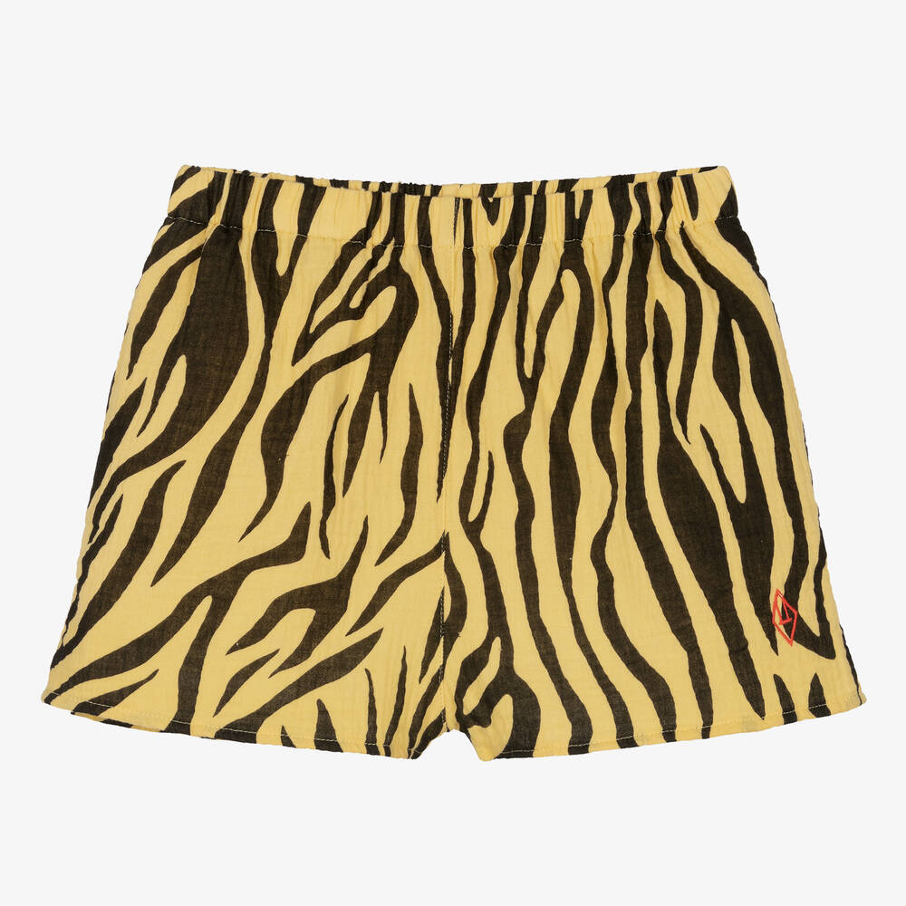 The Animals Observatory - Teen Girls Yellow & Black Zebra Shorts | Childrensalon