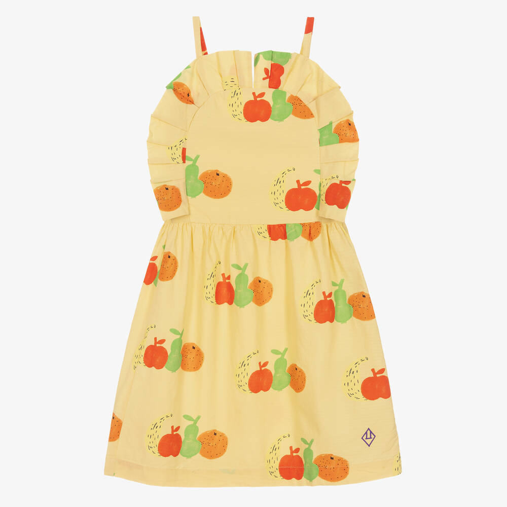 The Animals Observatory - Robe jaune en coton à fruits ado | Childrensalon