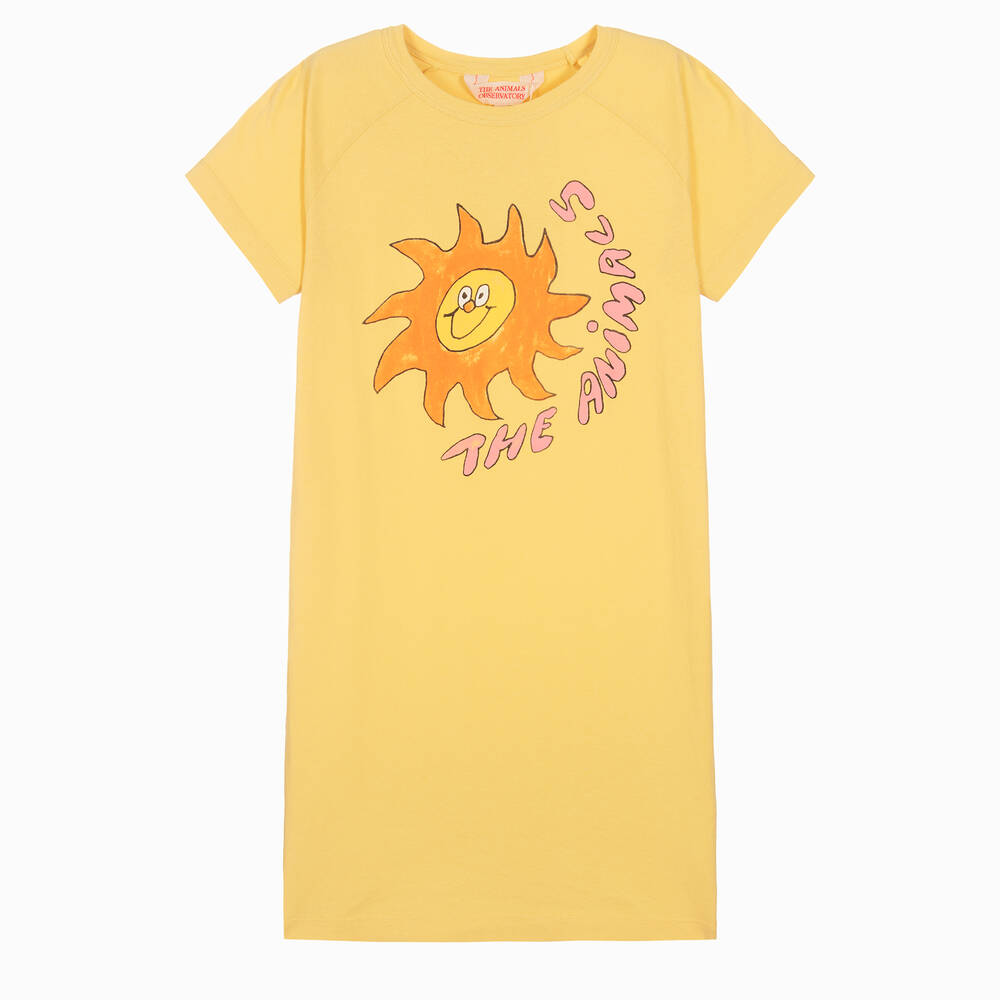 The Animals Observatory - Teen Girls Yellow Graphic Dress | Childrensalon