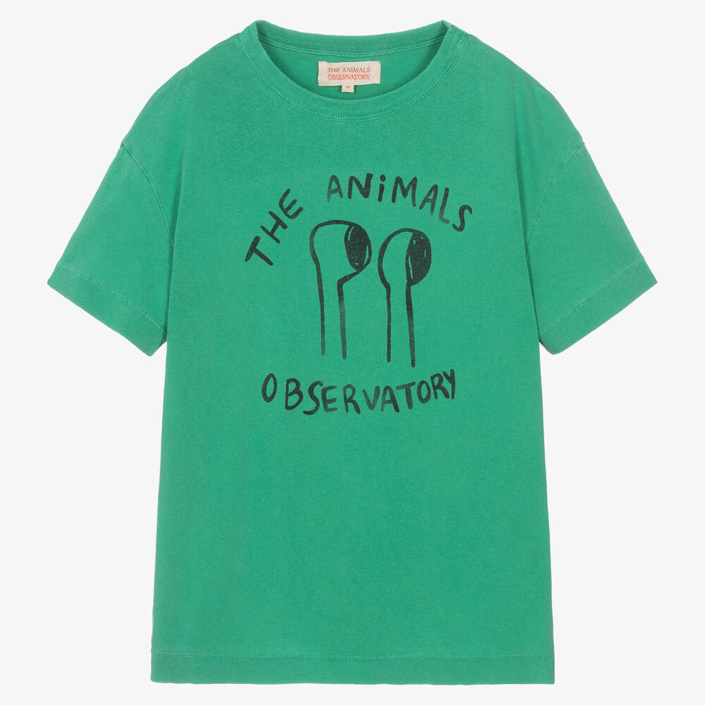 The Animals Observatory - T-shirt vert en coton graphique insecte ado | Childrensalon