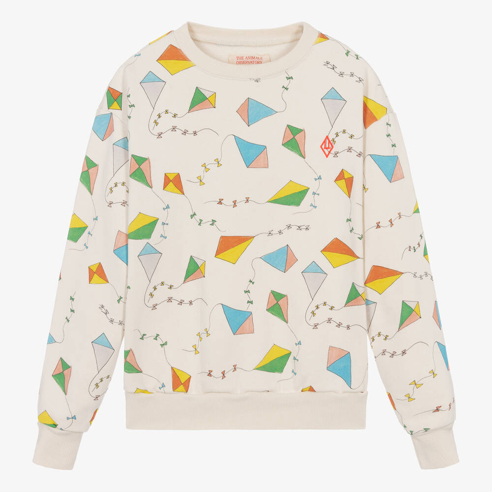 The Animals Observatory - Teen Ivory Cotton Kite Sweatshirt | Childrensalon