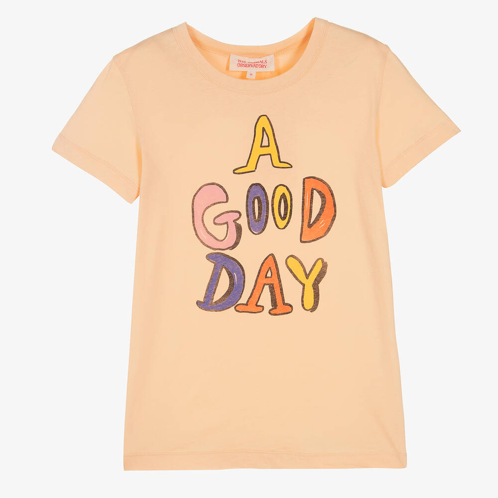 The Animals Observatory - T-shirt orange à message ado | Childrensalon