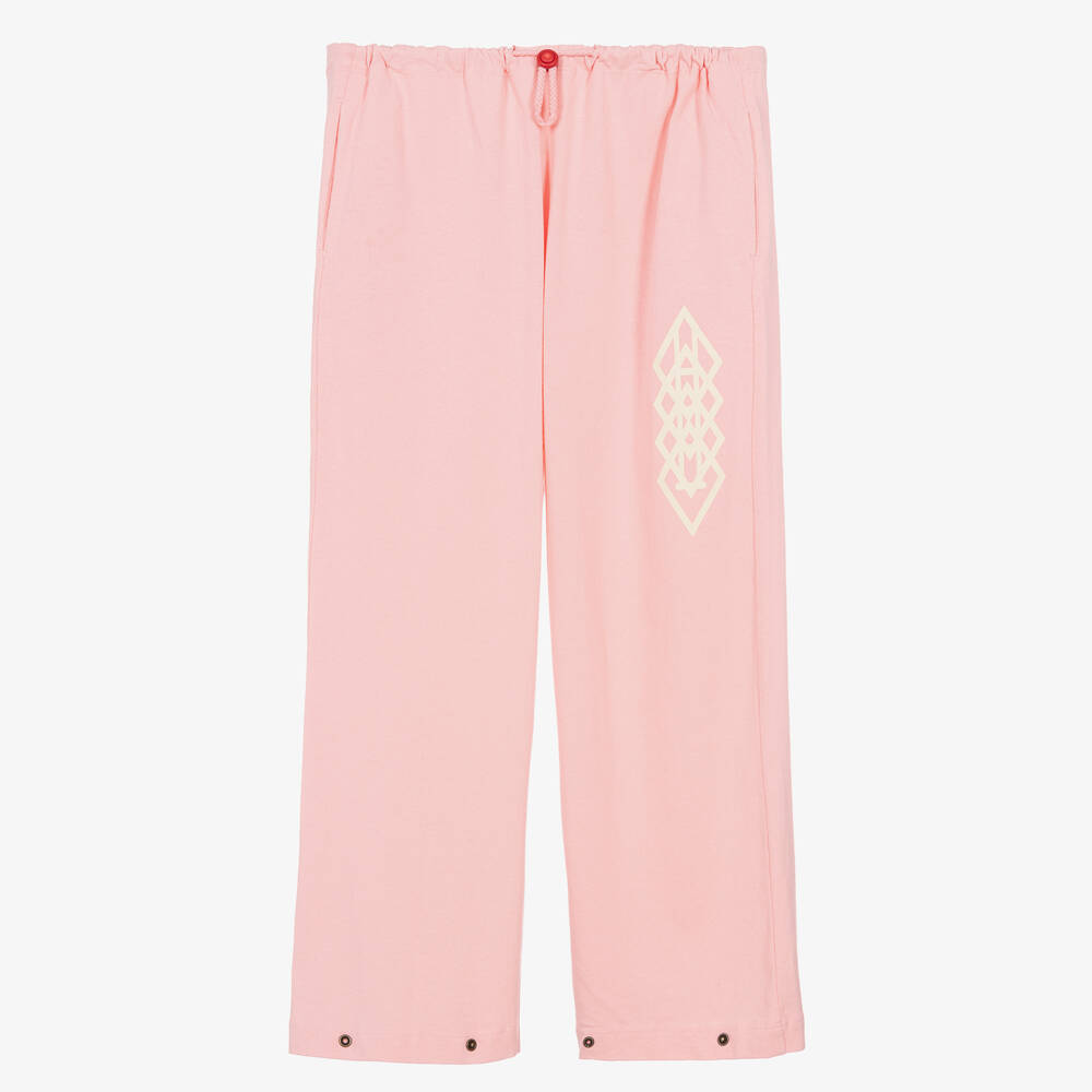 The Animals Observatory - Teen Pale Pink Cotton Jersey Trousers | Childrensalon