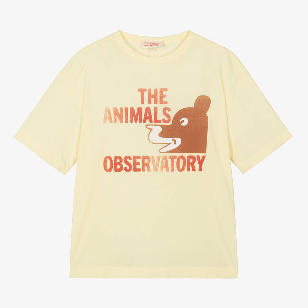 The Animals Observatory-Teen Yellow Bear Cotton T-Shirt | Childrensalon Outlet