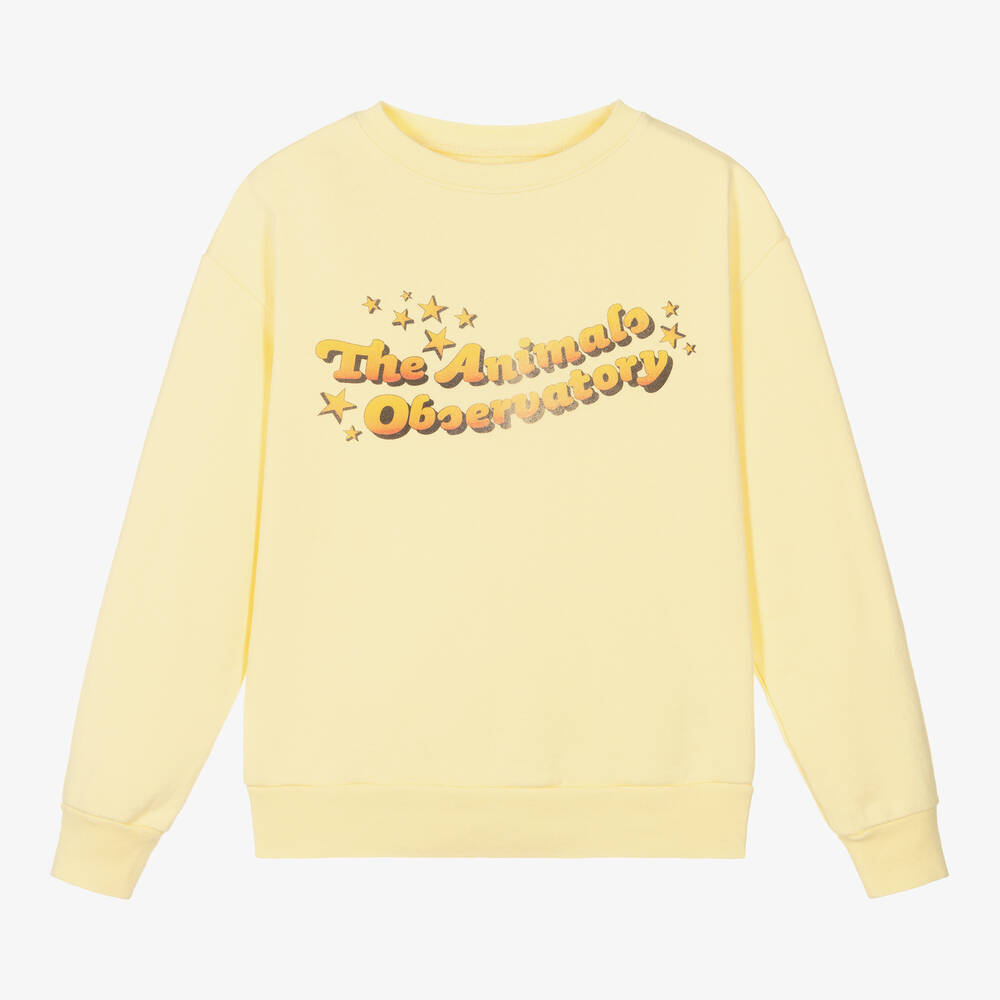 The Animals Observatory-Teen Yellow Cotton Sweatshirt | Childrensalon Outlet
