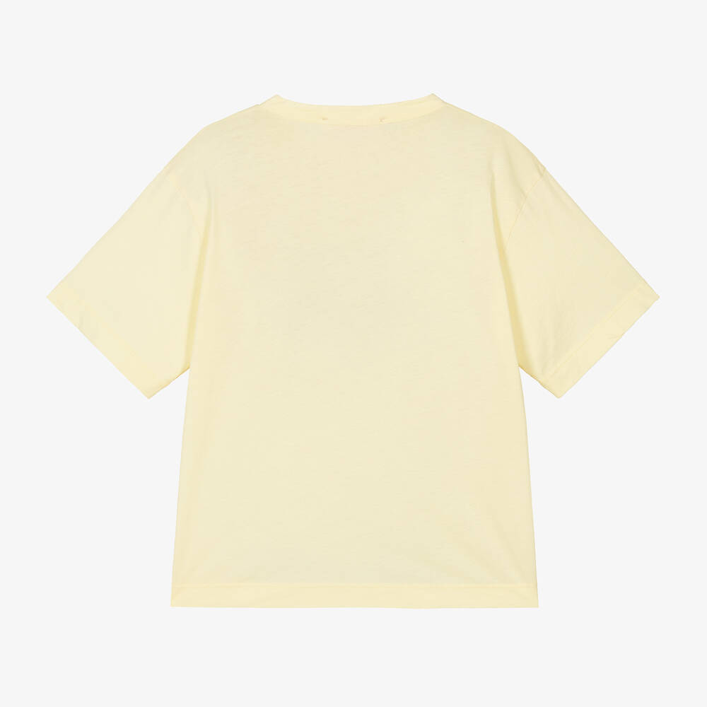 The Animals Observatory-Yellow Bear Cotton T-Shirt | Childrensalon Outlet