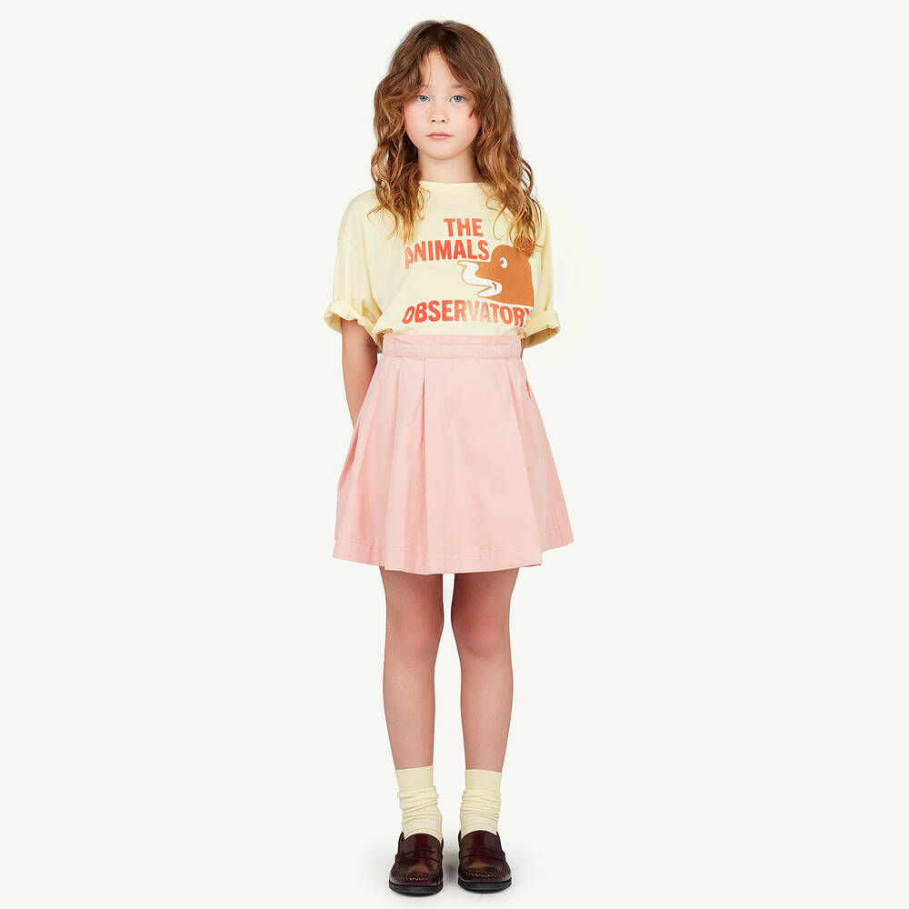 The Animals Observatory-Yellow Bear Cotton T-Shirt | Childrensalon Outlet