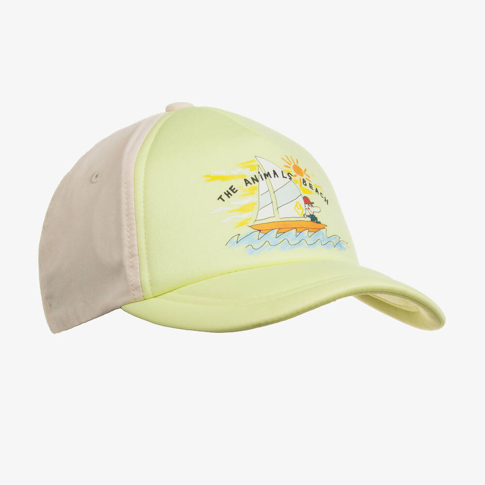 The Animals Observatory - Yellow & Beige Sailing Boat Cap | Childrensalon